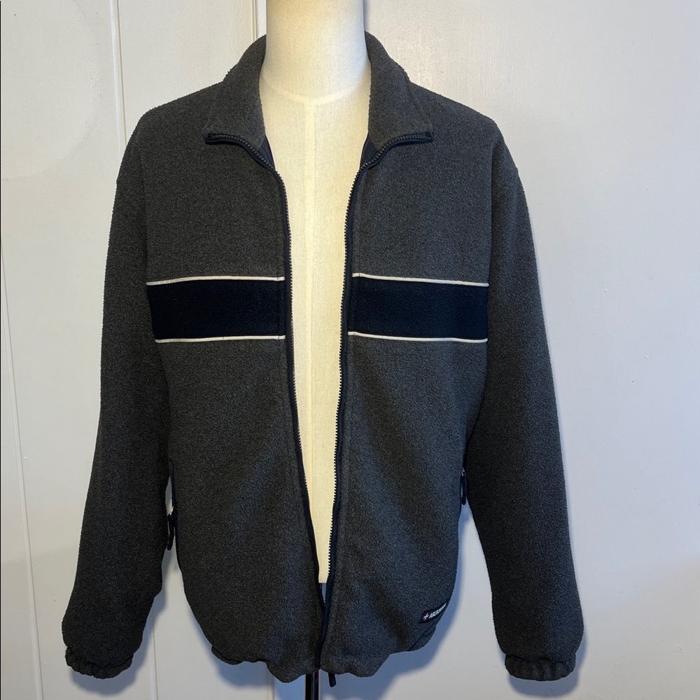 Abercrombie REVERSIBLE Navy Nylon & Grey Fleece Warm Jacket Men's Size Large - Picture 7 of 16